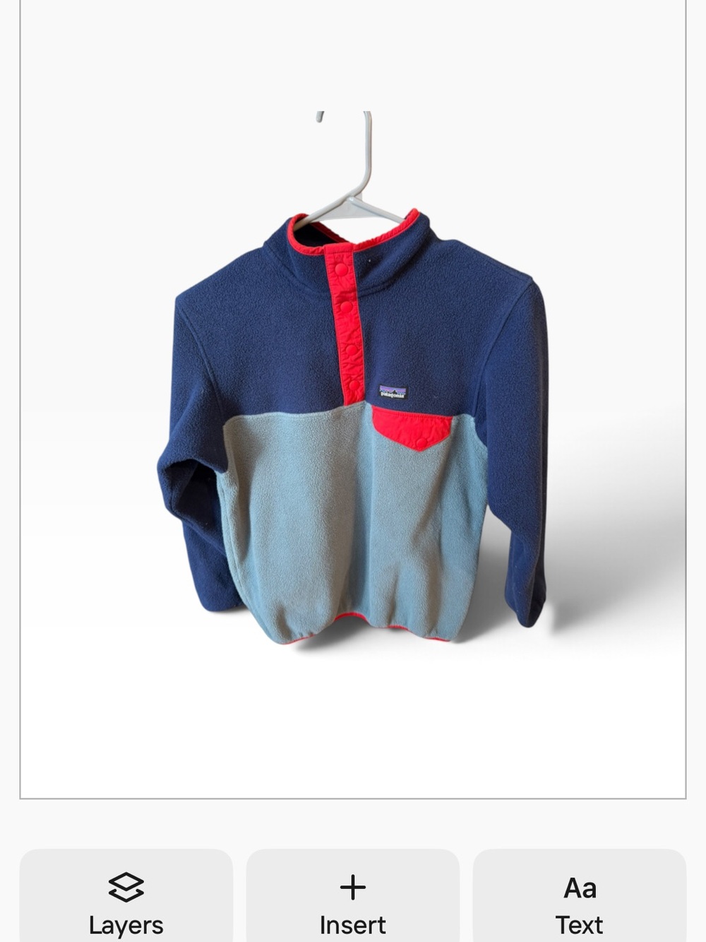 Patagonia Synchilla Kids L (12) Colorblock Fleece Snap Pullover Jacket Pockets